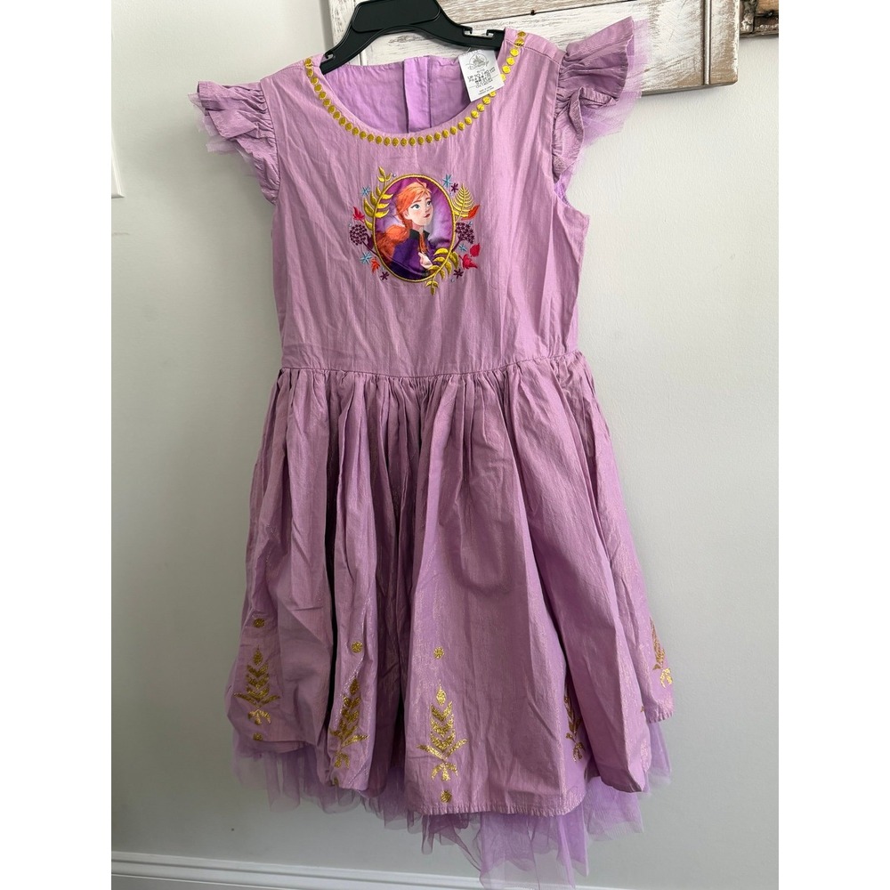 Disney Store Frozen 2 Anna Dress for Kids with a metallic print and tulle layere